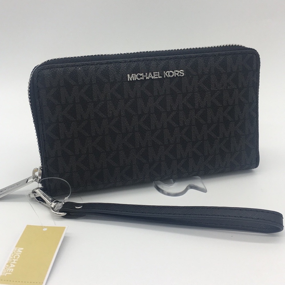 MICHAEL KORS MD ZA PHONE HOLDER WALLET BLACK - Picture 4 of 8